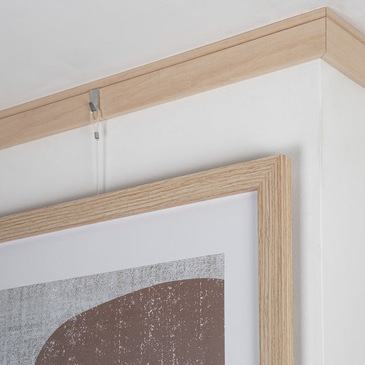 STAS riva wooden rail 200cm for durable picture hanging, made of quality Ayous wood.