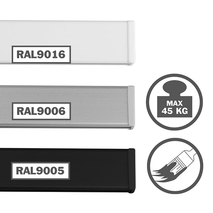 STAS multirail transforms spaces with a patented design and integrated lighting capability.