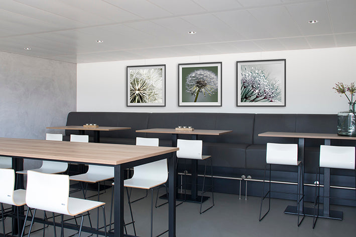 STAS u-rail + kit makes ceiling installation quick and versatile for art hanging.