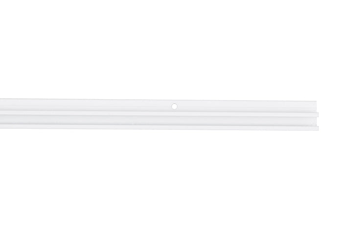 STAS u-rail easily and invisibly attaches to wooden ceiling supports for art displays.