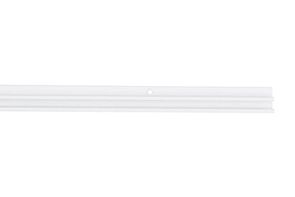 STAS u-rail easily and invisibly attaches to wooden ceiling supports for art displays.