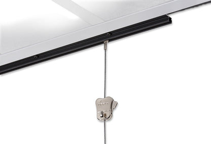 STAS u-rail + installation kit easily fits suspended ceilings for versatile displays.