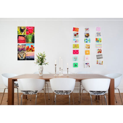 STAS white magnet set: Magnetic system for efficiently hanging photos and memos.