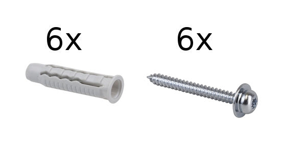 Install minirail easily with the STAS minirail kit; includes 6 clipscrews and plugs.