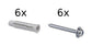 STAS minirail installation kit: 6x clipscrew and 6x plug for the installation of 200 cm minirail.