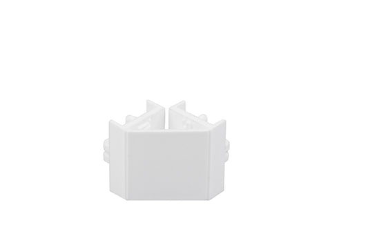 STAS minirail combicap: white & aluminum for seamless connections.
