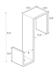 STAS panel hook white dimensions 11mm