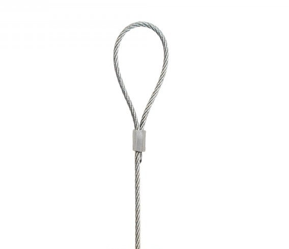 STAS steel cable with looped ends for strong and flexible picture hanging solutions.