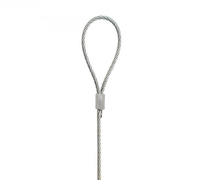 STAS steel cable with looped ends for strong and flexible picture hanging solutions.
