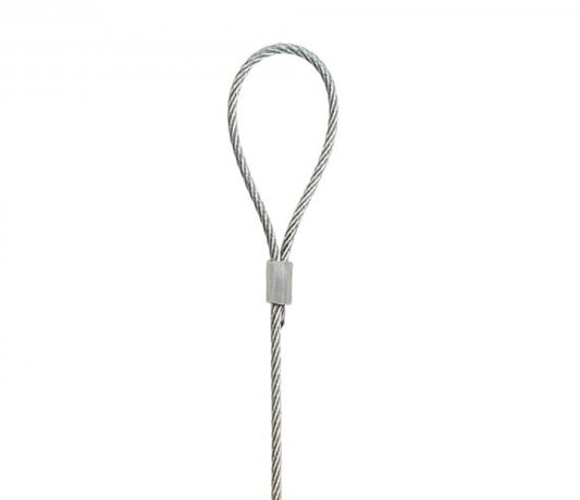 STAS steel cable with loop ideal for picture rails, use with zipper hooks up to 33 lbs.